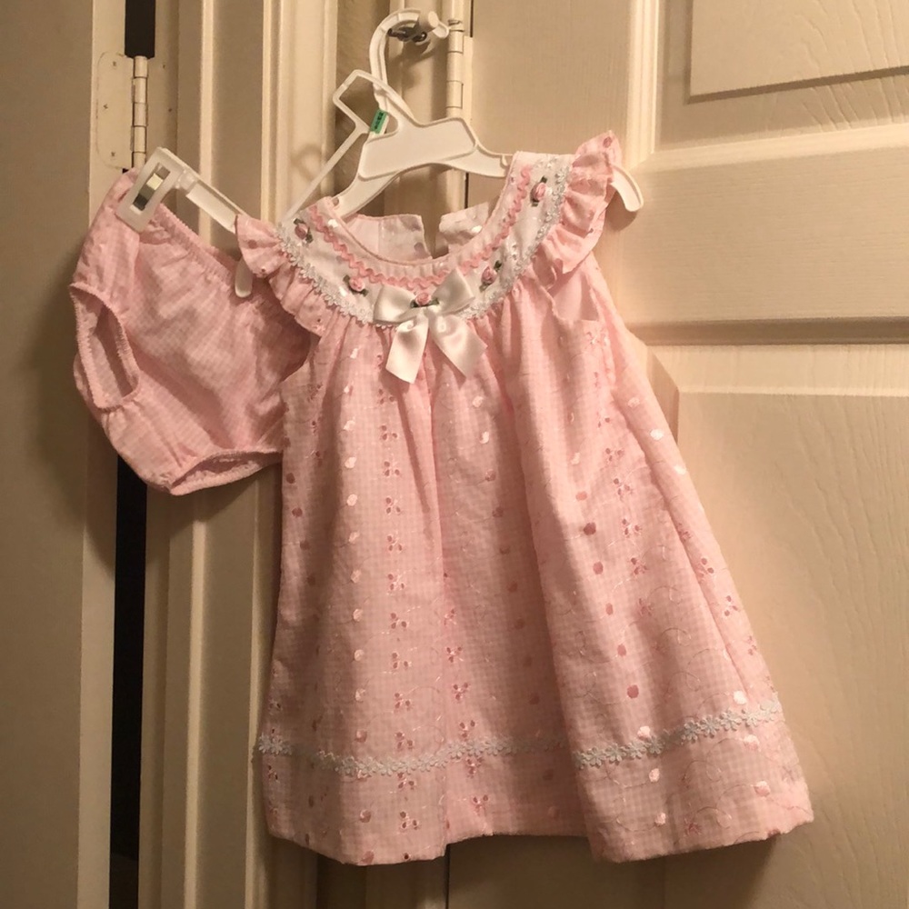 Bonnie Baby pink dress with bloomers